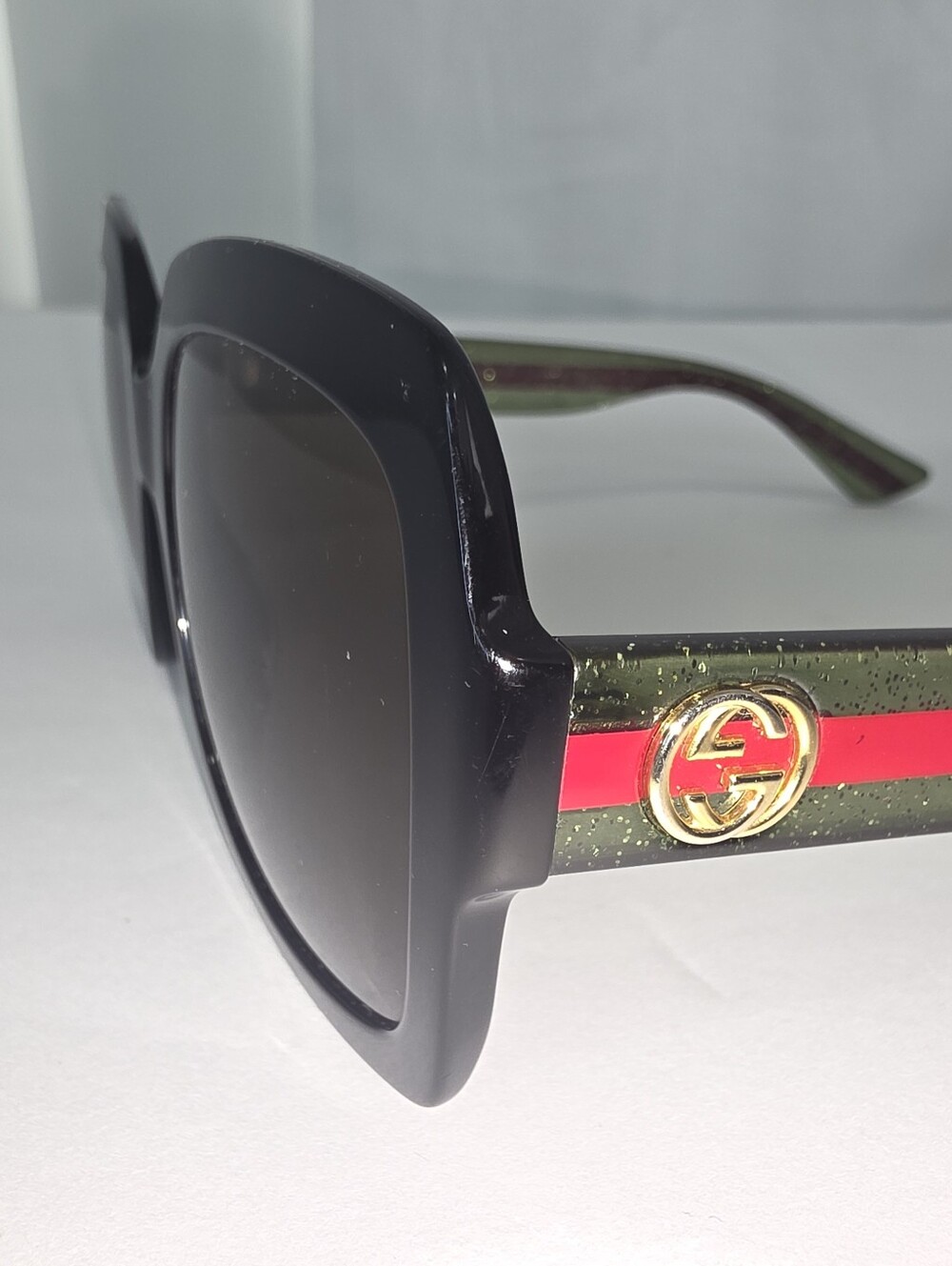 Gucci Women Sunglasses Black Green Brown Red Square Classic Authentic